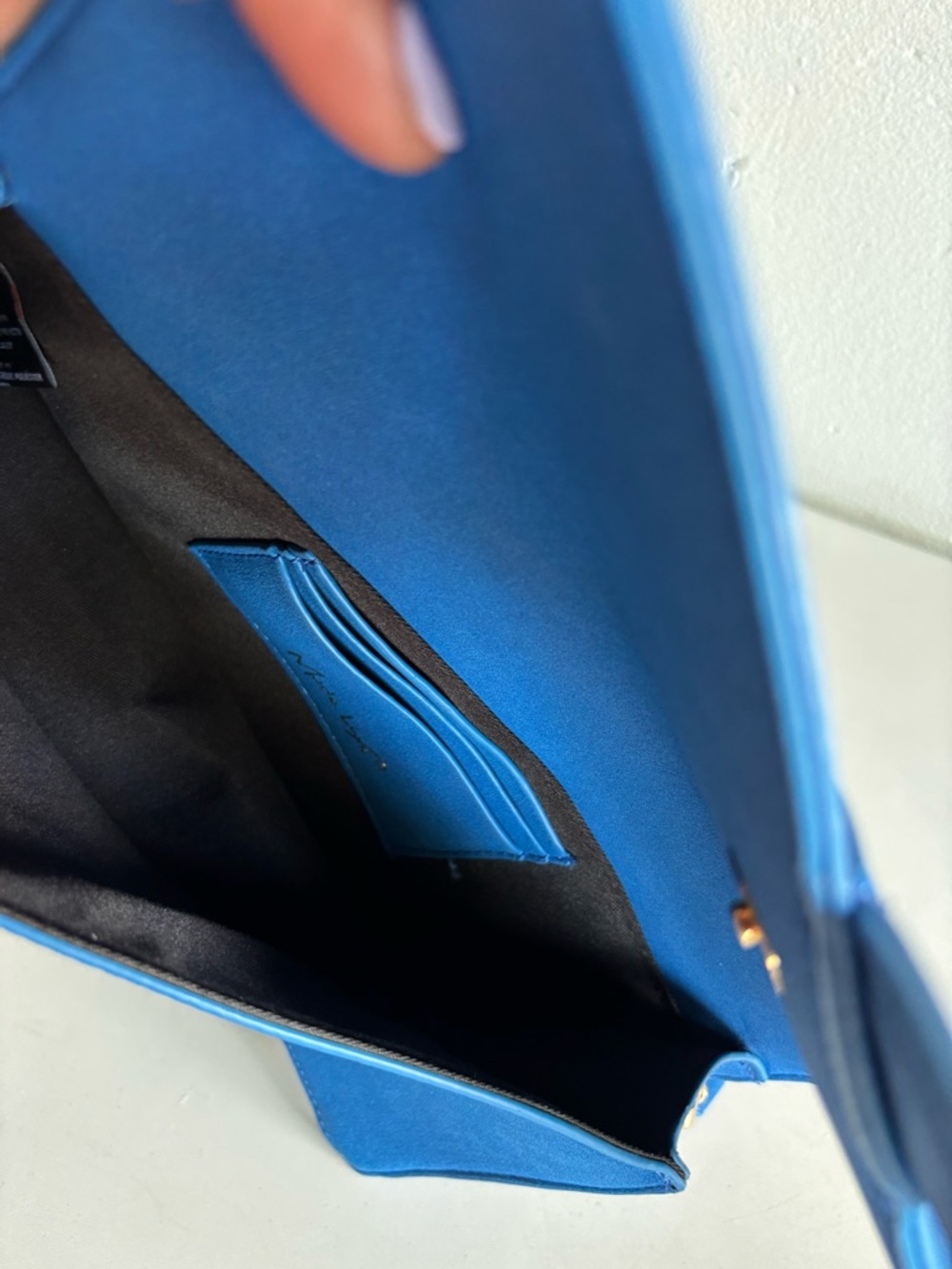 Moda Luxe Blue Suede Shoulder Bag — image 7 of 7